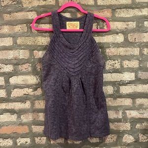 Lavender Laced Babydoll Free People tank top. Size L.